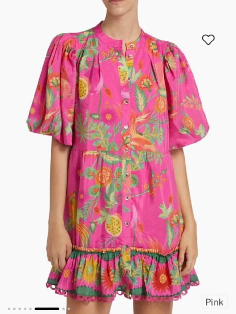 Farm Rio Pink Delicate Fruit Garden Mini Dress - Picture 3 of 9